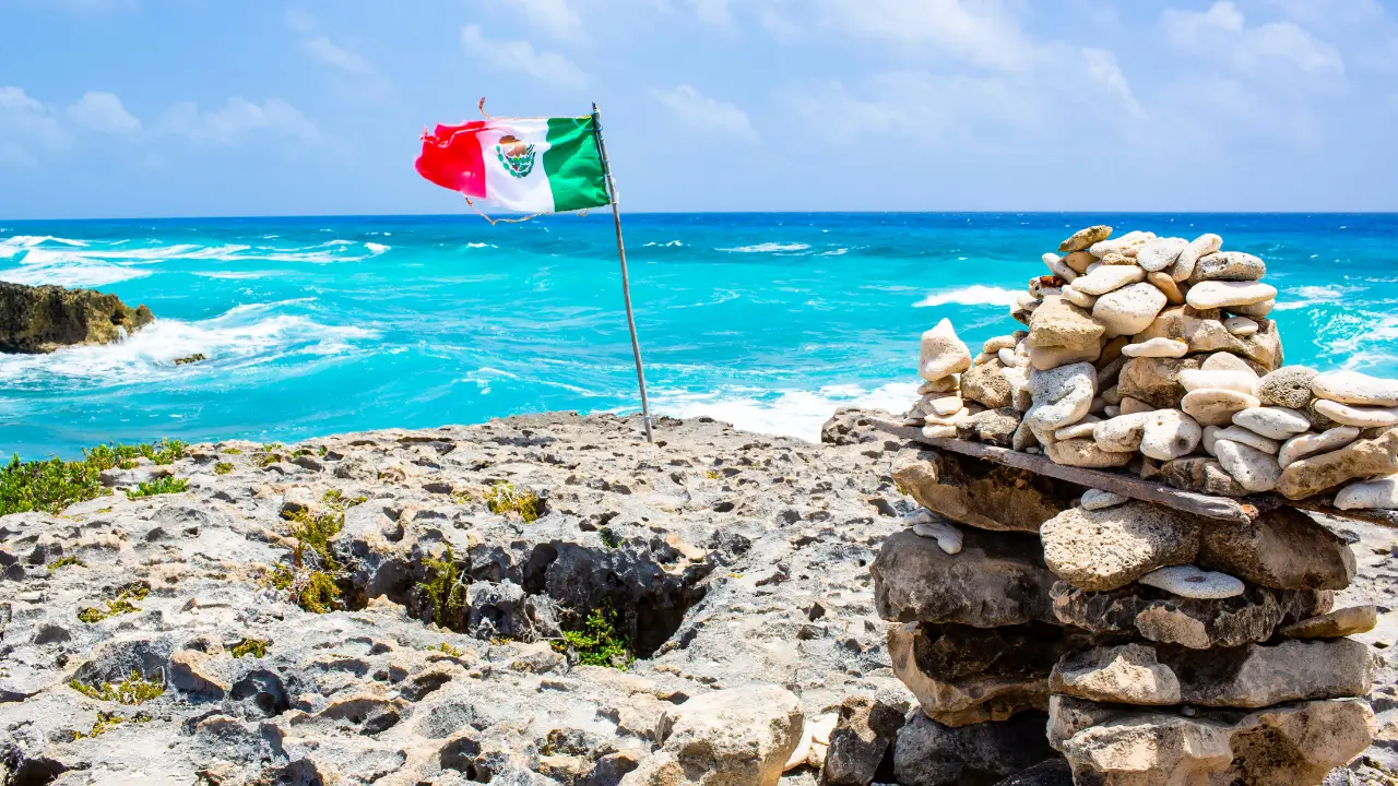 Bandeira do México em Cozumel