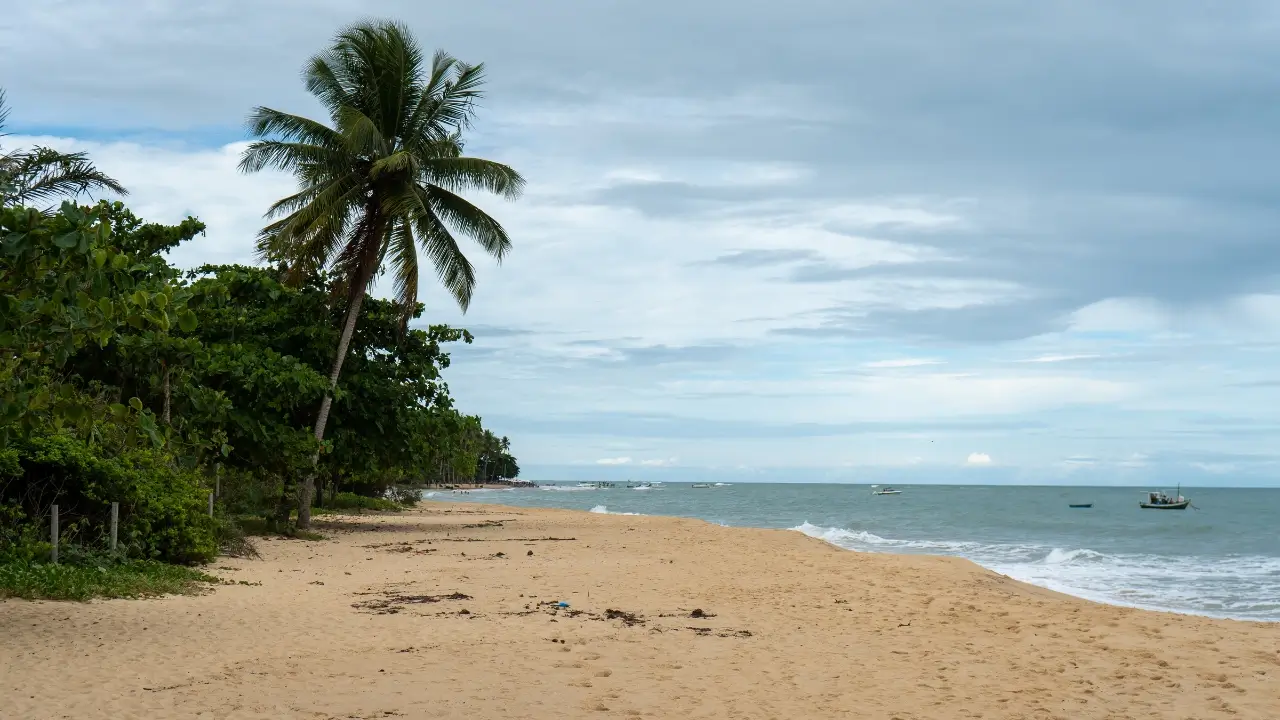 Praia do Rio Verde com praia dos Coqueiros ao fundo - distrito Trancoso - Costa do Descobrimento