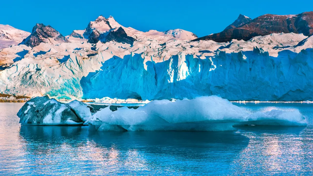 Sol no Glaciar Perito Moreno