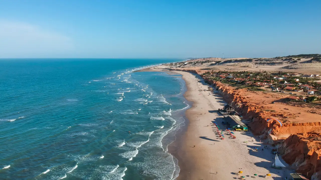 Vista da praia de Canoa Quebrada